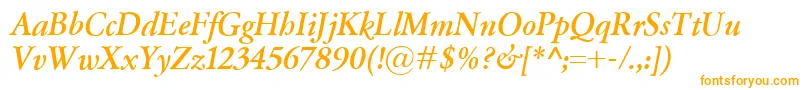 GaramondClassicoBolditalic-Schriftart – Orangefarbene Schriften auf weißem Hintergrund