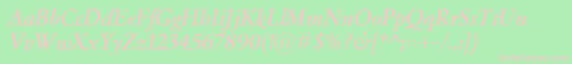 GaramondClassicoBolditalic Font – Pink Fonts on Green Background