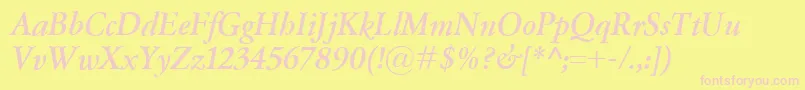 GaramondClassicoBolditalic Font – Pink Fonts on Yellow Background