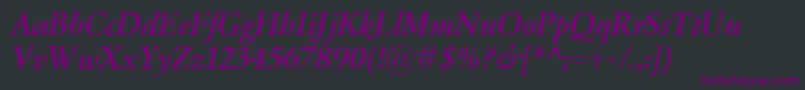 Czcionka GaramondClassicoBolditalic – fioletowe czcionki na czarnym tle