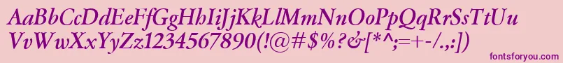 GaramondClassicoBolditalic Font – Purple Fonts on Pink Background