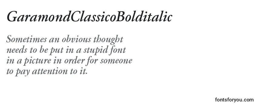 GaramondClassicoBolditalic Font