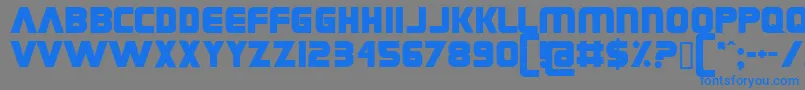 Grungerocker Font – Blue Fonts on Gray Background