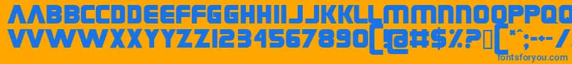 Grungerocker Font – Blue Fonts on Orange Background