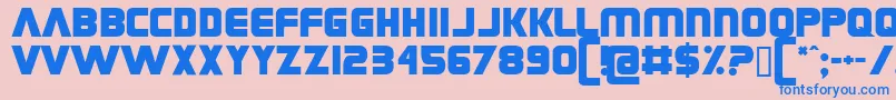 Grungerocker Font – Blue Fonts on Pink Background