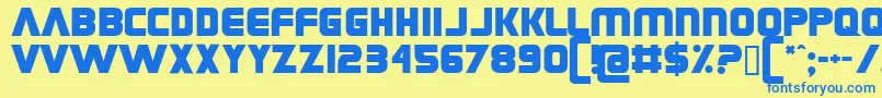 Grungerocker Font – Blue Fonts on Yellow Background