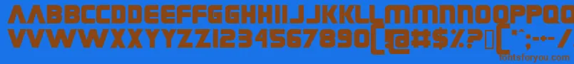 Grungerocker Font – Brown Fonts on Blue Background