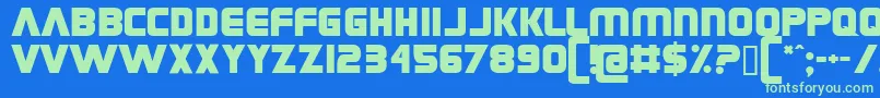 Grungerocker Font – Green Fonts on Blue Background