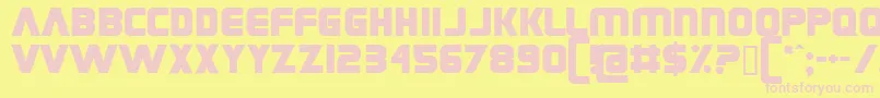 Grungerocker-fontti – vaaleanpunaiset fontit keltaisella taustalla