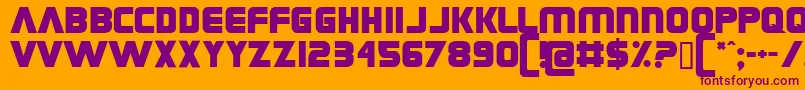Grungerocker Font – Purple Fonts on Orange Background