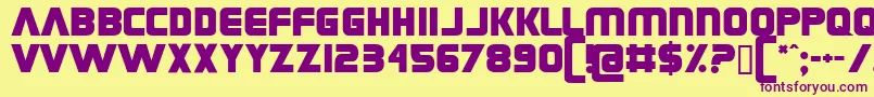Grungerocker Font – Purple Fonts on Yellow Background