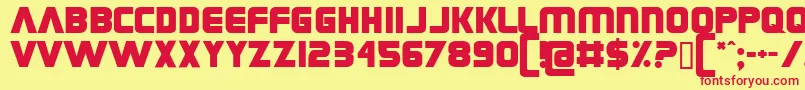 Grungerocker Font – Red Fonts on Yellow Background
