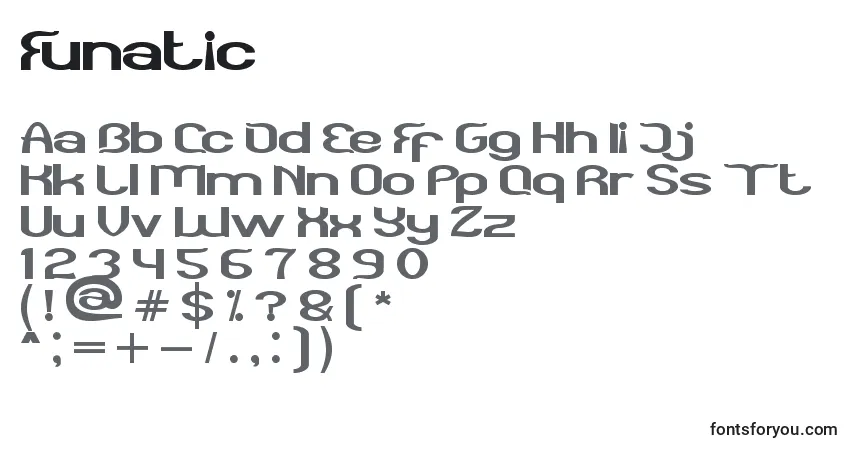 A fonte Funatic – alfabeto, números, caracteres especiais