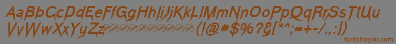 VampeticaBoldItalic-Schriftart – Braune Schriften auf grauem Hintergrund