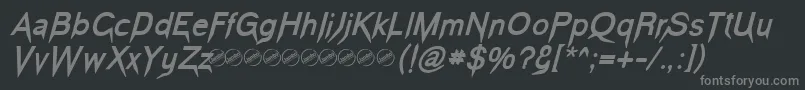 VampeticaBoldItalic Font – Gray Fonts on Black Background