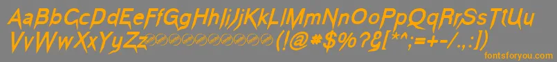 VampeticaBoldItalic Font – Orange Fonts on Gray Background