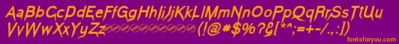 VampeticaBoldItalic Font – Orange Fonts on Purple Background
