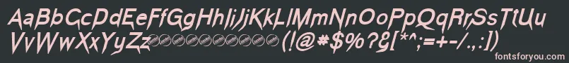 VampeticaBoldItalic Font – Pink Fonts on Black Background