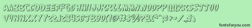 KatanaShadow Font – Black Fonts on Green Background