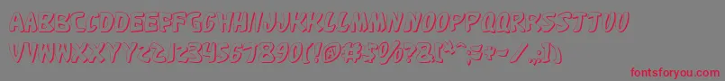 フォントKatanaShadow – 赤い文字の灰色の背景