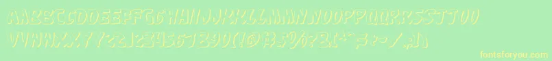 KatanaShadow Font – Yellow Fonts on Green Background