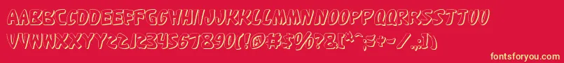 KatanaShadow Font – Yellow Fonts on Red Background