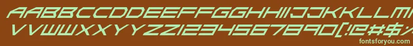 AbsoluteZeroItalic-fontti – vihreät fontit ruskealla taustalla