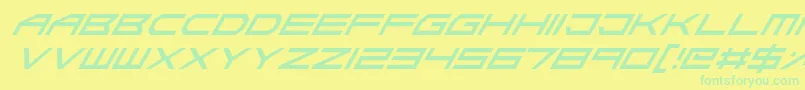 AbsoluteZeroItalic Font – Green Fonts on Yellow Background