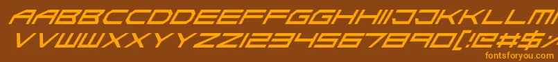 AbsoluteZeroItalic Font – Orange Fonts on Brown Background