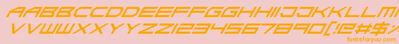 AbsoluteZeroItalic-Schriftart – Orangefarbene Schriften auf rosa Hintergrund