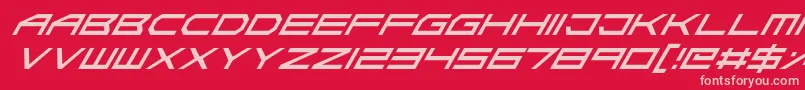 フォントAbsoluteZeroItalic – 赤い背景にピンクのフォント