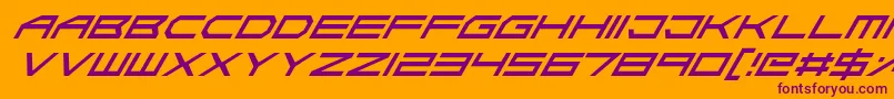 AbsoluteZeroItalic Font – Purple Fonts on Orange Background