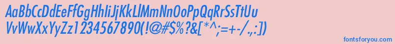 FuturaCondensedItalic Font – Blue Fonts on Pink Background