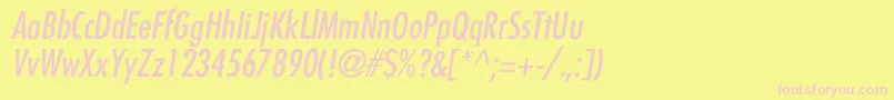 FuturaCondensedItalic Font – Pink Fonts on Yellow Background