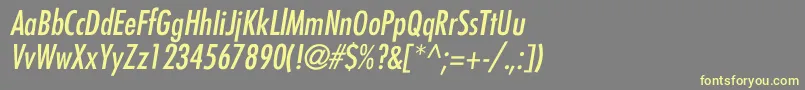 FuturaCondensedItalic Font – Yellow Fonts on Gray Background