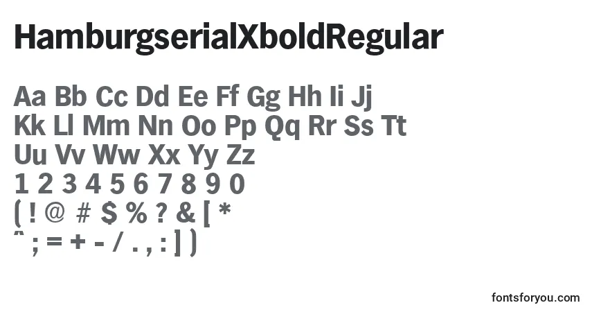 Czcionka HamburgserialXboldRegular – alfabet, cyfry, specjalne znaki