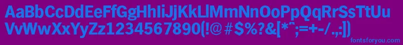フォントHamburgserialXboldRegular – 紫色の背景に青い文字
