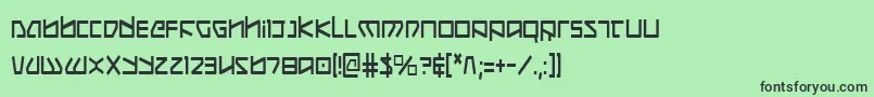 フォントKoboldc – 緑の背景に黒い文字