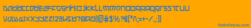 フォントKoboldc – オレンジの背景に青い文字