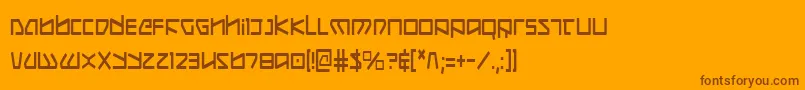 Koboldc-Schriftart – Braune Schriften auf orangefarbenem Hintergrund