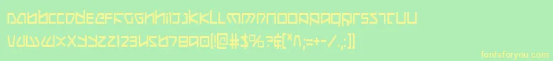 フォントKoboldc – 黄色の文字が緑の背景にあります