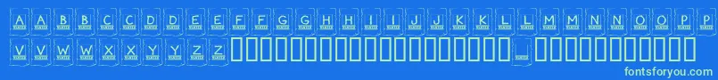 KrWanted Font – Green Fonts on Blue Background