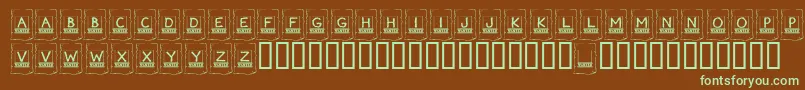 KrWanted-fontti – vihreät fontit ruskealla taustalla