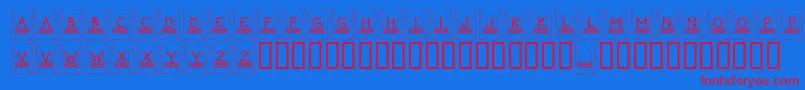 KrWanted-fontti – punaiset fontit sinisellä taustalla