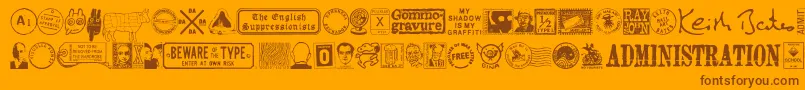 Fonte MaGraphics – fontes marrons em um fundo laranja