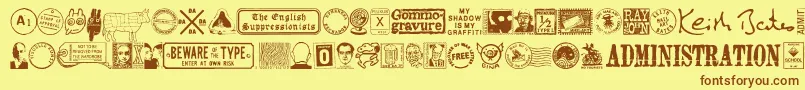 fuente MaGraphics – Fuentes Marrones Sobre Fondo Amarillo