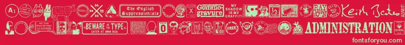 Fonte MaGraphics – fontes verdes em um fundo vermelho