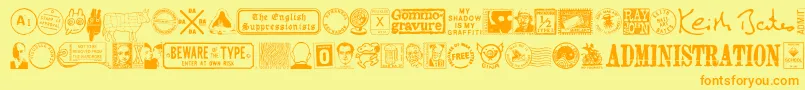 MaGraphics Font – Orange Fonts on Yellow Background