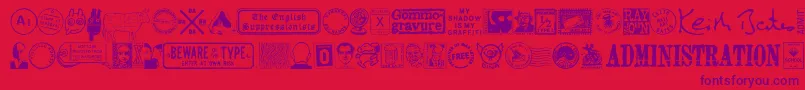 フォントMaGraphics – 赤い背景に紫のフォント