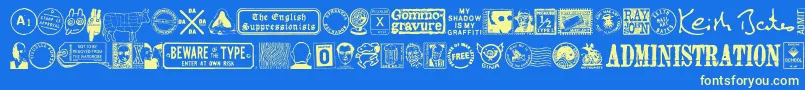 fuente MaGraphics – Fuentes Amarillas Sobre Fondo Azul